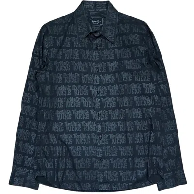 Pre-owned Number N Ine Number (n)ine Teenage Kicks All Over Print Shirt 2004 S/s In Black