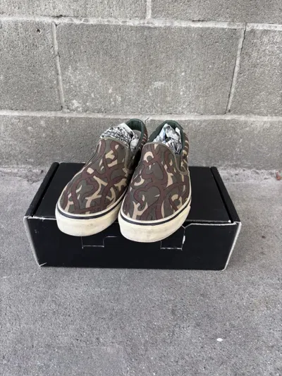 Pre-owned Number N Ine Number (n)ine Tribal Heart Camo Print Slip Ons Shoes