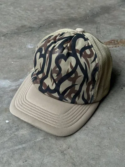 Pre-owned Number N Ine Number (n)ine Tribal Trucker Hat In Tan
