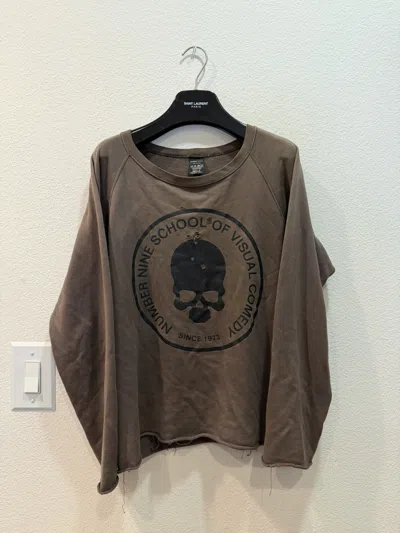 Pre-owned Number N Ine School Of Visual Comedy Distressed Sweatshirt 2 In Brown