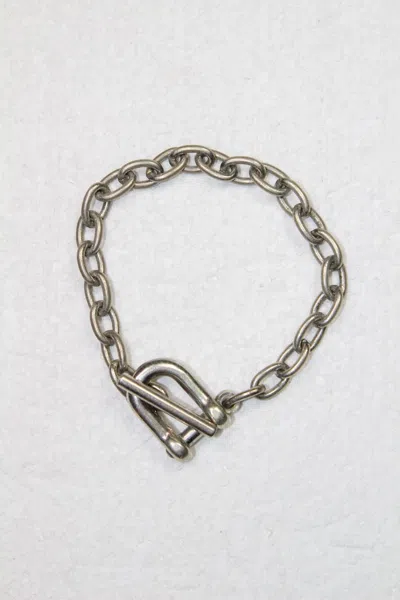 Pre-owned Number N Ine Shackle Bracelet In Silver