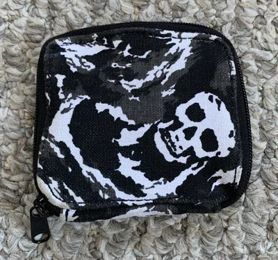 Pre-owned Number N Ine Ss01 Number (n)ine Skull Zip Wallet