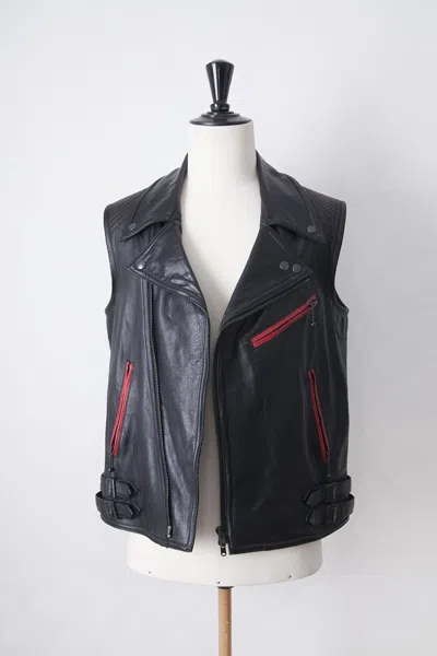 Pre-owned Number N Ine Ss05 Sleeveless Leather Jacket In Black