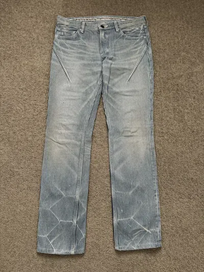 Pre-owned Number N Ine Ss08 Number (n)ine Mudwash Hickory Striped Denim Jeans In Blue