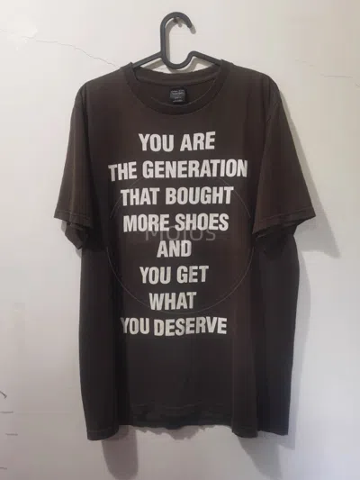 Pre-owned Number N Ine Sz 3 Number Nine 05ss Night Crawler Slogan Print Tee In Brown