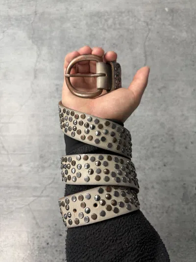 Pre-owned Number N Ine Vintage Diesel Style Metal Y2k Belt In Sand