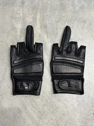 Pre-owned Number N Ine X Supreme Number (n)ine Leather Gloves In Black