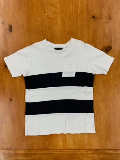Pre-owned Number N Ine X Takahiromiyashita The Soloist Number (n)ine Monochrome Stripe Shirt In White