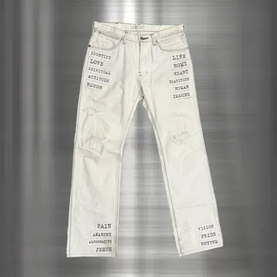 Pre-owned Number N Ine X Takahiromiyashita The Soloist Number (n)ine Ss02 Poem Denim Patch "modern Age" In White