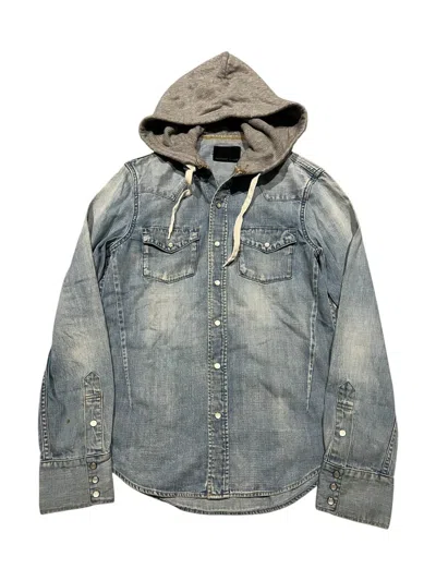 Pre-owned Number N Ine X Takahiromiyashita The Soloist Number Nine Western Denim Hooded Shirt In Blue