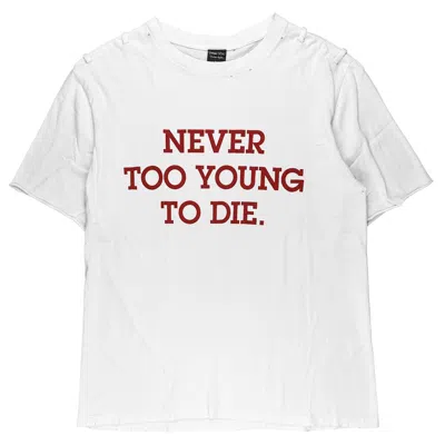 Pre-owned Number N Ine X Takahiromiyashita The Soloist Ss06 "never Too Young To Die" Tee In White