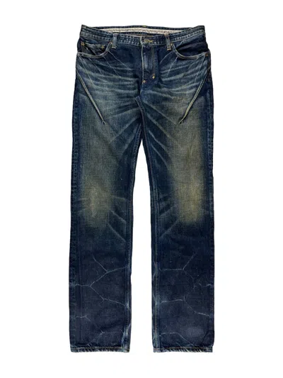 Pre-owned Number N Ine X Takahiromiyashita The Soloist Ss08 Number (n)ine Distressed Pain Denim Jeans In Blue