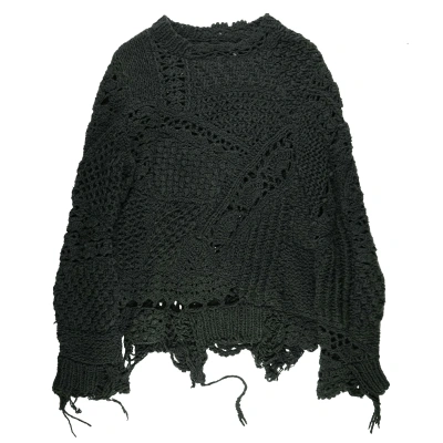 Pre-owned Number N Ine X Takahiromiyashita The Soloist Ss/aw 03 Destroyed Grunge Knit In Black