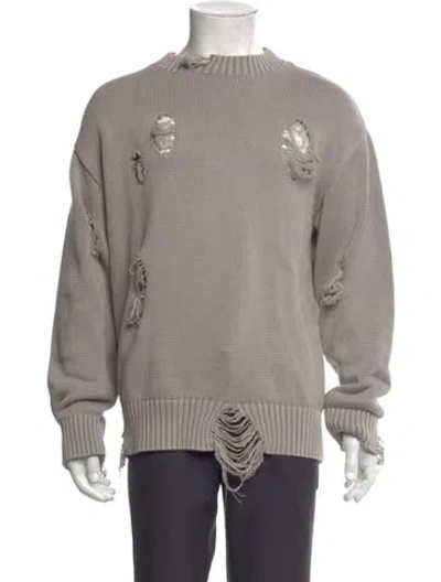 Pre-owned Number (n)ine Crew Neck Long Sleeve Pullover In Gray