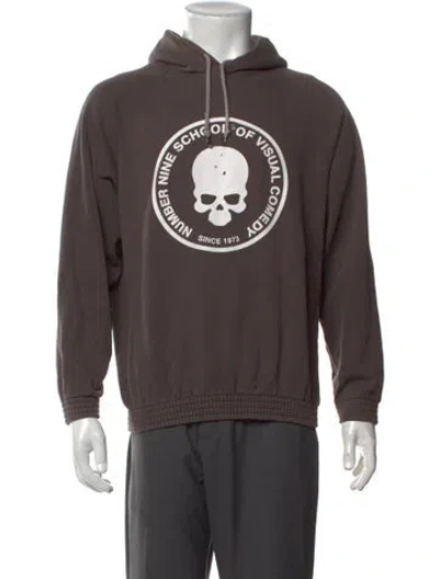 Pre-owned Number (n)ine Graphic Print Crew Neck Hoodie In Brown
