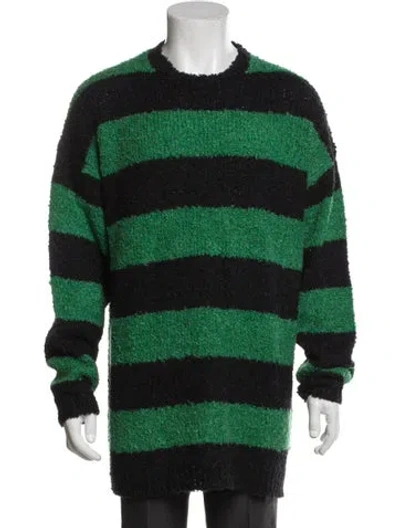 Pre-owned Number (n)ine Striped Crew Neck Pullover In Green