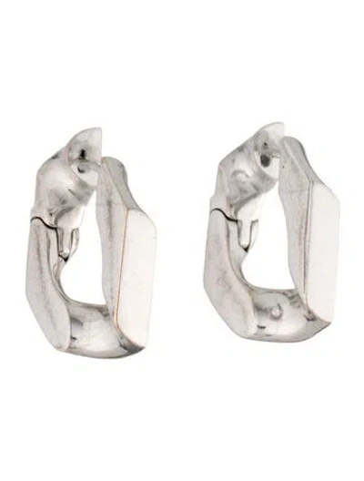 Pre-owned Numbering Chain Link Hoop Earrings In Multicolor