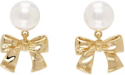 Numbering Gold & White #9118 Earrings