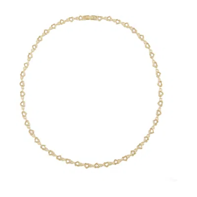 Numbering Gold Plated Round Brilliant Heart Necklace