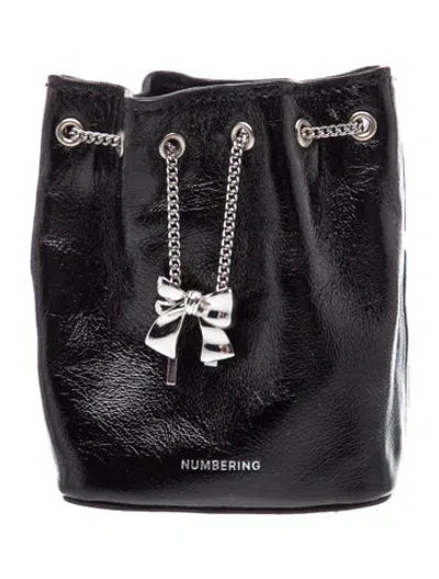 Pre-owned Numbering Leather Bucket Bag In Black