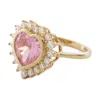 Numbering N-dia Heart Ring 3, Pink/gold Plated In Pink