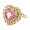 Numbering N-dia Heart Ring 3, Pink/gold Plated In Pink