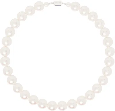 Numbering White #9716 Necklace In Silver