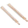 Nume Sparkle Hair Pin Set Of 2- Rose Gold In Rose Gold