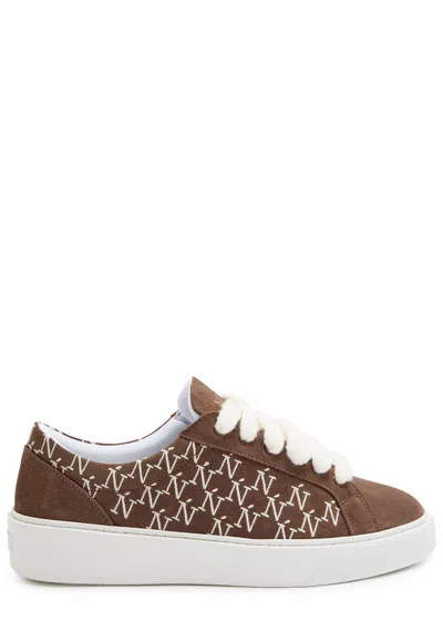 Numeris Signer Logo-embroidered Suede Sneakers In Sand