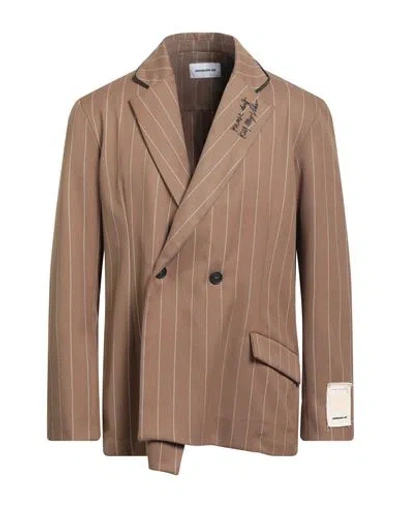 Numero 00 Man Blazer Camel Size Xl Wool, Polyester, Elastane In Sand