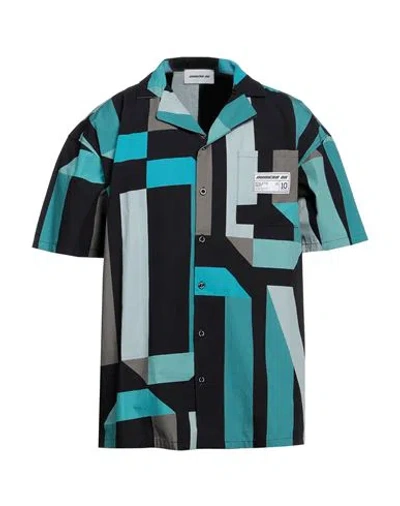 Numero 00 Man Shirt Turquoise Size Xl Polyester In Blue