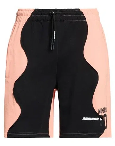 Numero 00 Man Shorts & Bermuda Shorts Salmon Pink Size L Cotton, Nylon