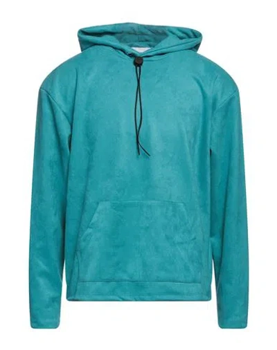 Numero 00 Man Sweatshirt Turquoise Size Xl Polyester, Elastane In Blue