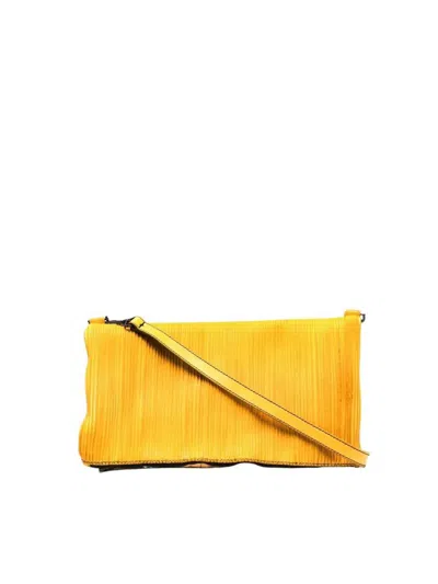 Numero 10 Pleated Lurex Pochette Bags In Yellow