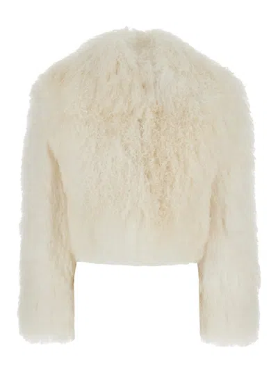 Numero Otto Bomber Mongolia Fur In White