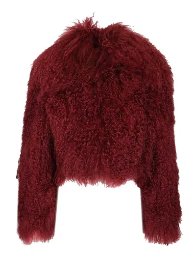 Numero Otto Mongolia Coats Bordeaux In Red