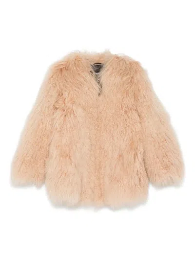 Numero Otto `mongolia` Midi Coat Without Collar In Multi