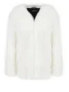 Numero Otto `mongolia` Midi Coat Without Collar In Neutral