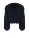 Numero Otto `mongolia` Short Coat In Blue