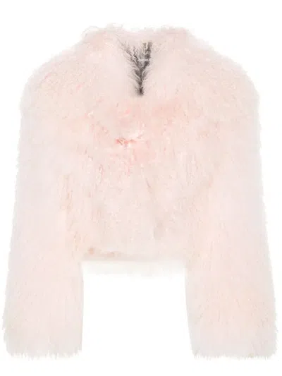 Numero Otto `mongolia` Short Coat In Pink