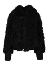 Numero Otto Short Shearling Coat Coats Black In Multi