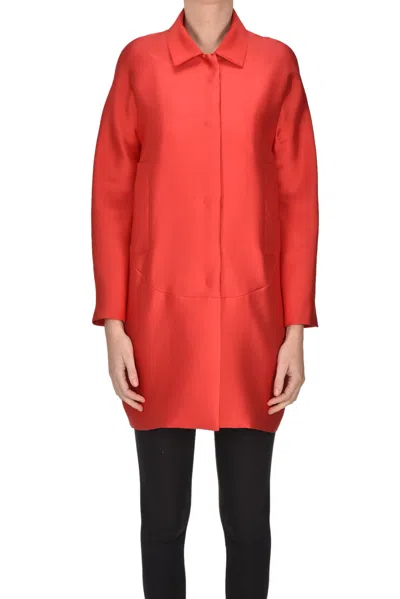 Numero Primo Taffetà Coat In Red