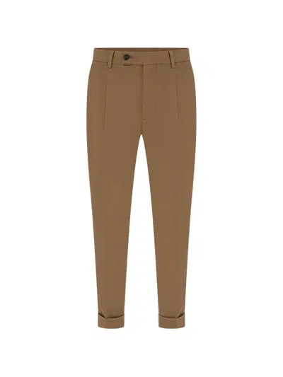 Numero00 Pleated Turn-up Trousers In Brown