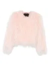 Numerootto Fluffy-textured Cropped Jacket In Pink