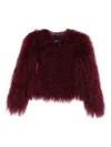 Numerootto Mongolian Fur Jacket In Red