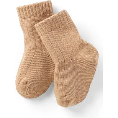 Nuna Kids'  Cotton Blend Crew Socks In Brown