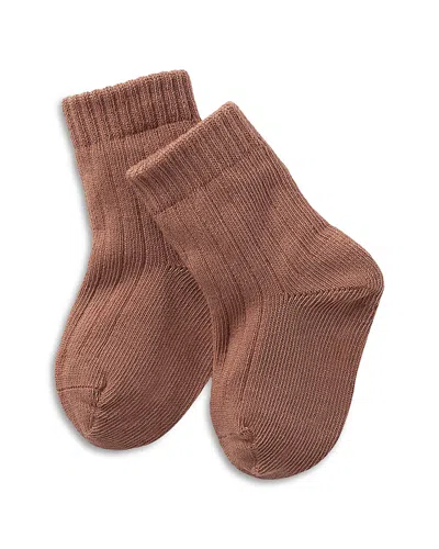 Nuna Cotton Blend Socks Nb-6m In Brown