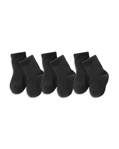 Nuna Unisex Cotton Blend Socks, Pack Of 3 - Baby, Little Kid In Black
