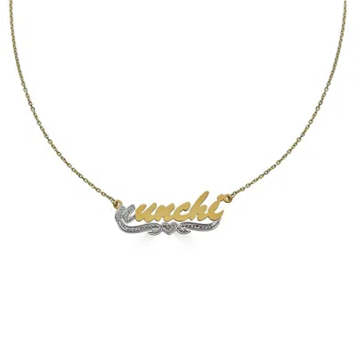 Nunchi Duotone Nameplate Necklace In Gray