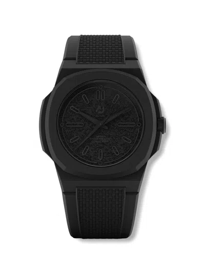Nuncier Midnight Carbon X Tech 41mm Watch In Black